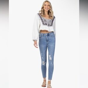 Judy Blue Skinny Jeans Size 7/28  High Rise Stretch Ankle Length